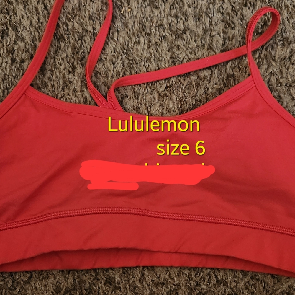 Lululemon size 6 sports bra